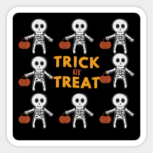 funny skeleton trick or treat Sticker